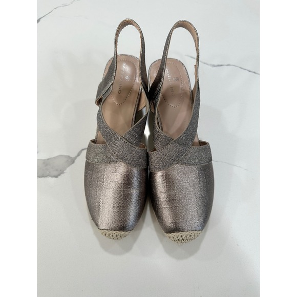 Bandolino Espadrille Wedge Slingback Sandals Women's Size 7M Metallic Bronze - Picture 1 of 6